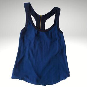Express Navy Blue Tank Top with Gold Zipper Size Small